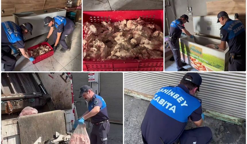 Gaziantep'te merdiven altı ciğer imalathanesinde 500 kilo ürün imha edildi