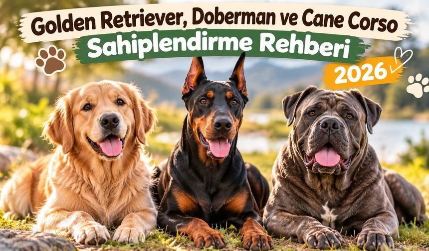 Golden Retriever, Doberman ve Cane Corso Sahiplendirme Rehberi 2026