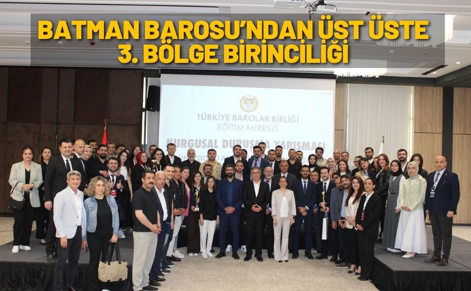 Batman Barosu’ndan Üst Üste 3. Bölge Birinciliği