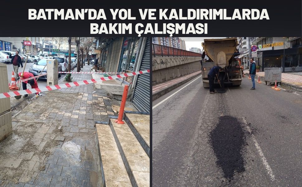 Batman’da Yol ve Kaldırımlarda Bakım Çalışması