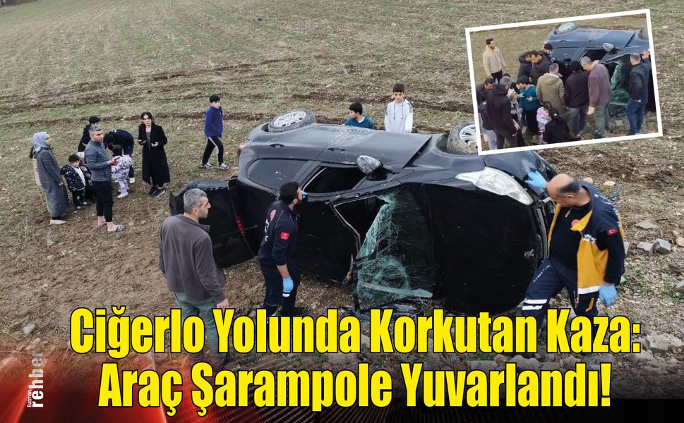 Ciğerlo Yolunda Korkutan Kaza: Araç Şarampole Yuvarlandı!