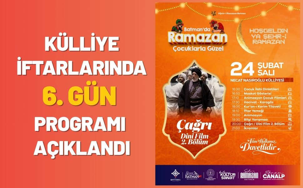 Külliye İftarlarında 6. Gün Programı Açıklandı