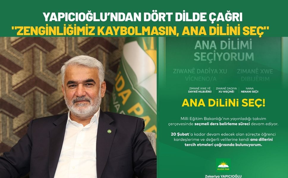 Yapıcıoğlu’ndan Dört Dilde Çağrı: "Zenginliğimiz Kaybolmasın, Ana Dilini Seç"