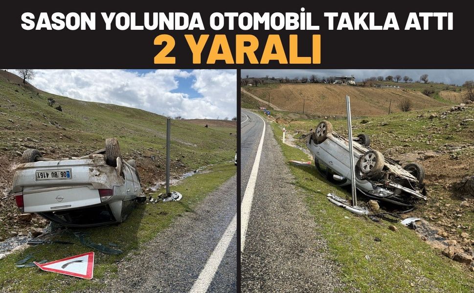 Sason Yolunda Otomobil Takla Attı, 2 Yaralı