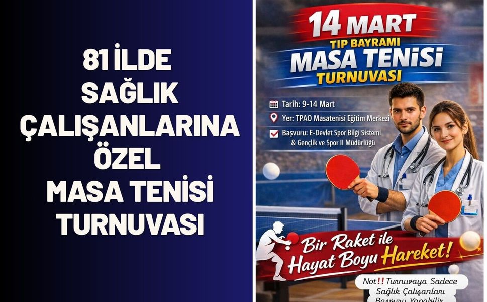 81 İlde Sağlık Çalışanlarına Özel Masa Tenisi Turnuvası
