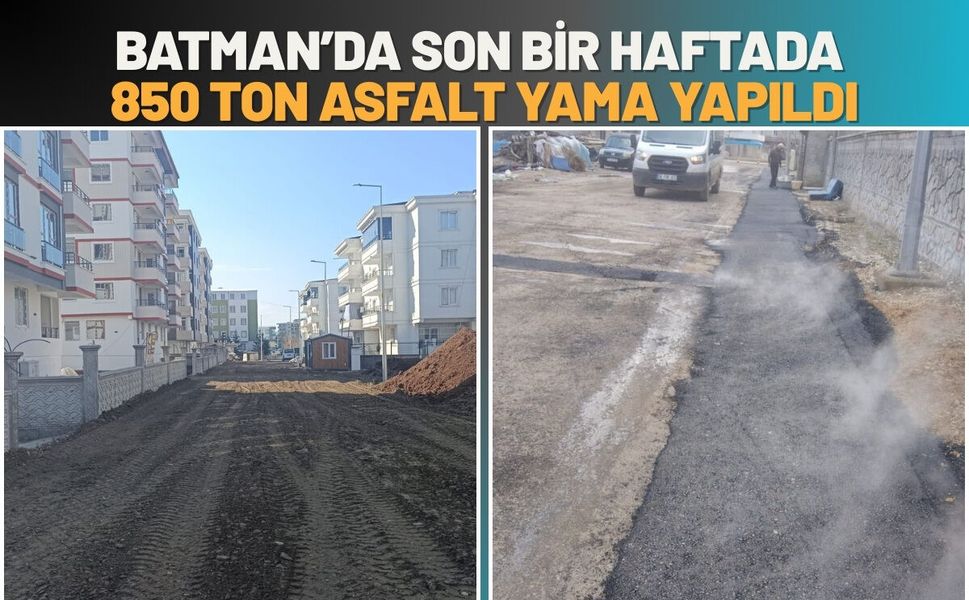 Batman’da Son Bir Haftada 850 Ton Asfalt Yama Yapıldı