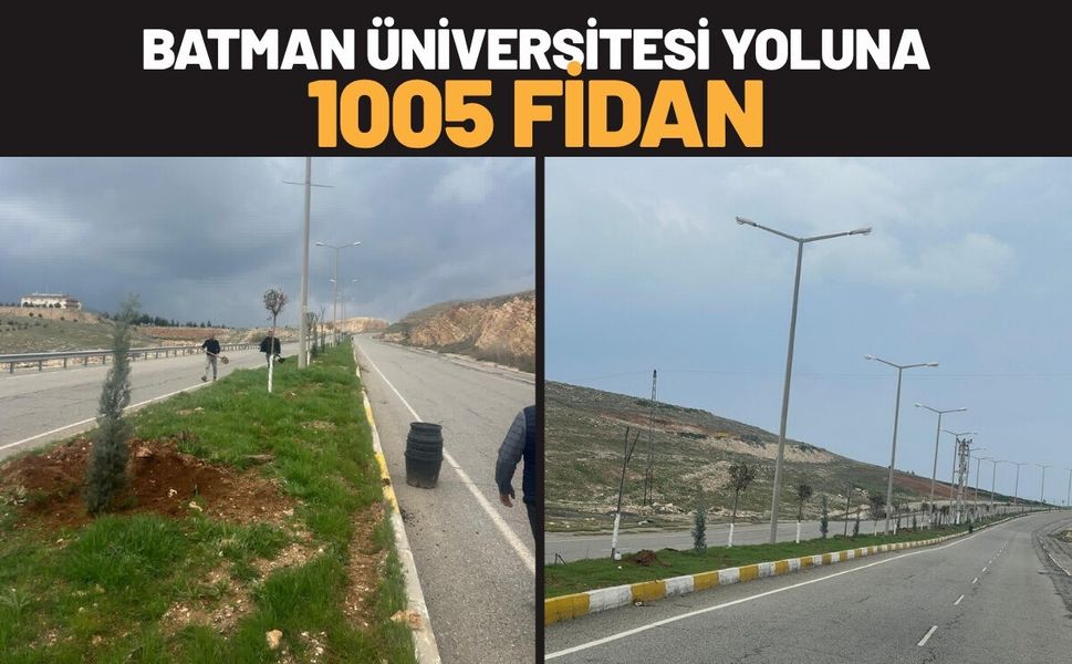 Batman Üniversitesi Yoluna 1005 Fidan