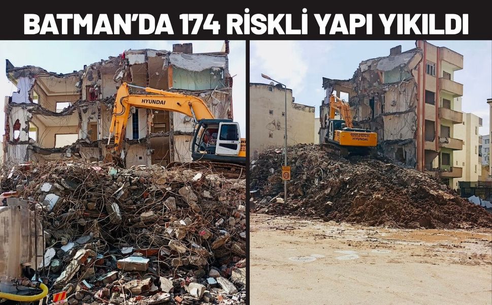 Batman’da 174 Riskli Yapı Yıkıldı