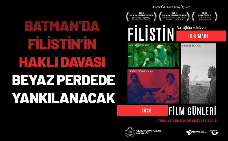 Batman’da Filistin’in Haklı Davası Beyaz Perdede Yankılanacak