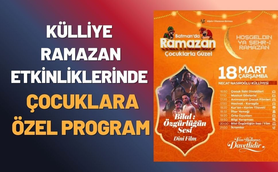 Batman’da Ramazan Etkinlikleri: 18 Mart’ta Çocuklara Özel Program