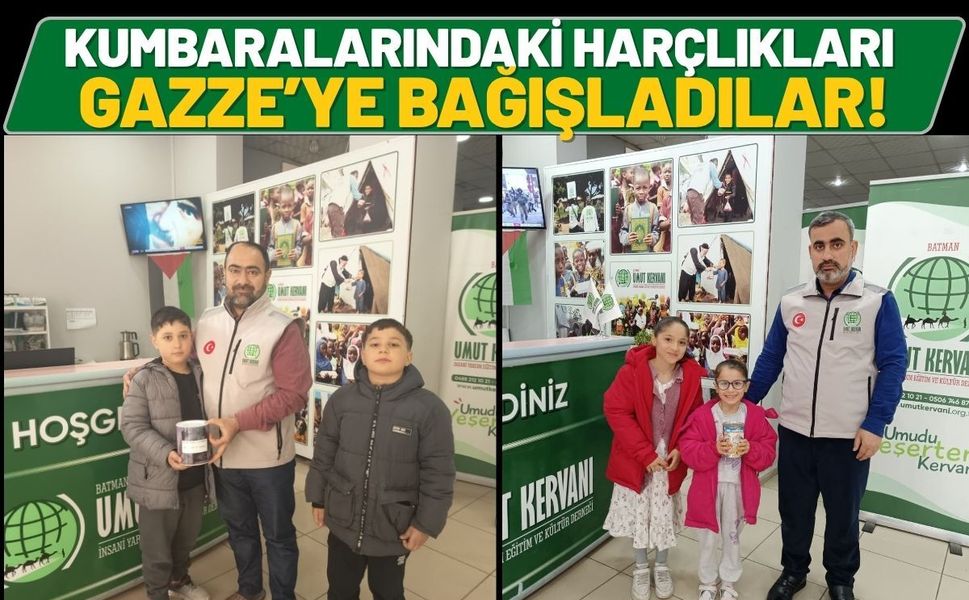 Kumbaralarındaki Harçlıkları Gazze’ye Bağışladılar!