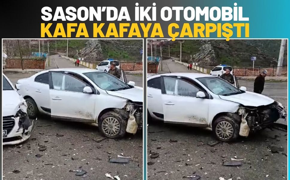 Sason’da İki Otomobil Kafa Kafaya Çarpıştı