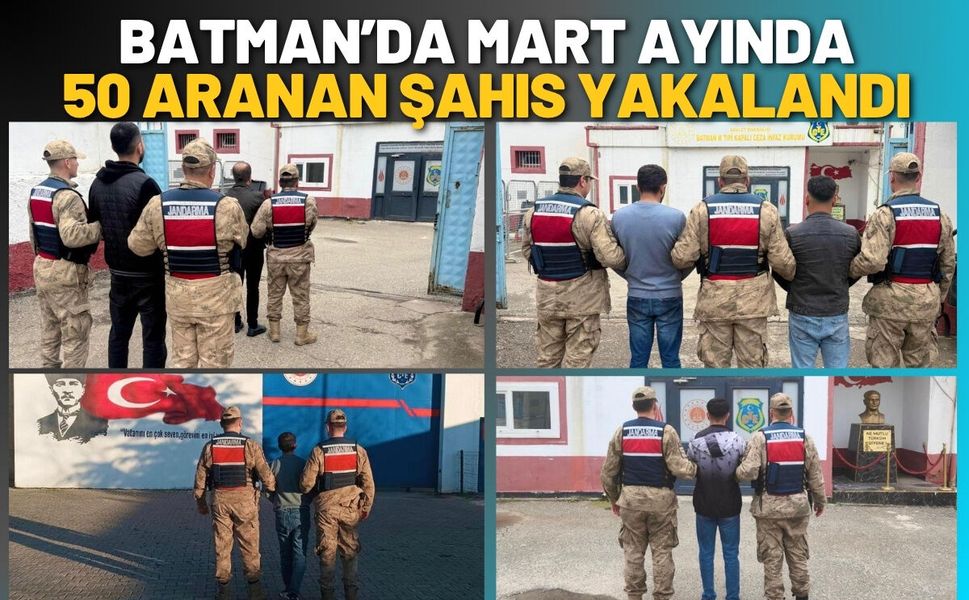 Batman’da Mart Ayında 50 Aranan Şahıs Yakalandı