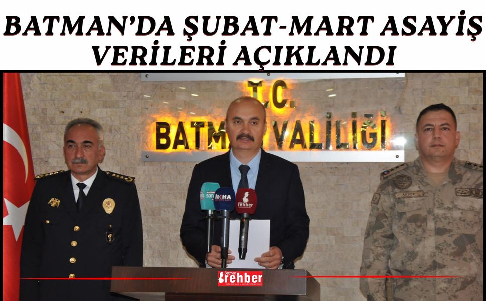 Batman’da Şubat-Mart Asayiş Verileri Açıklandı