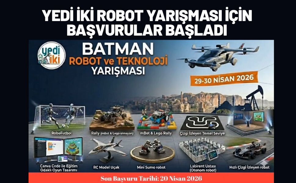 Batman’da Yedi İki Robot Yarışması İçin Başvurular Başladı
