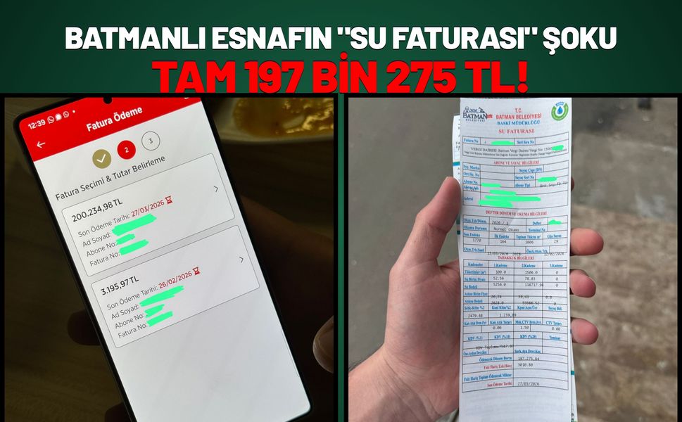 Batmanlı Esnafın "Su Faturası" Şoku: Tam 197 Bin 275 TL!