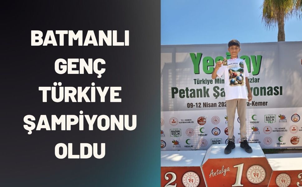 Batmanlı Genç Türkiye Şampiyonu Oldu