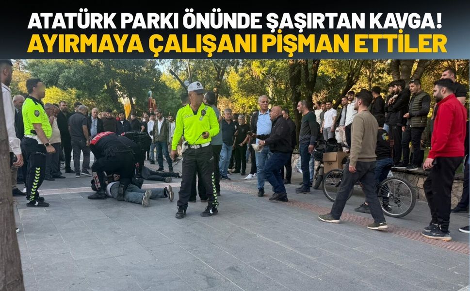 Atatürk Parkı Önünde Şaşırtan Kavga! Ayırmaya Çalışanı Pişman Ettiler