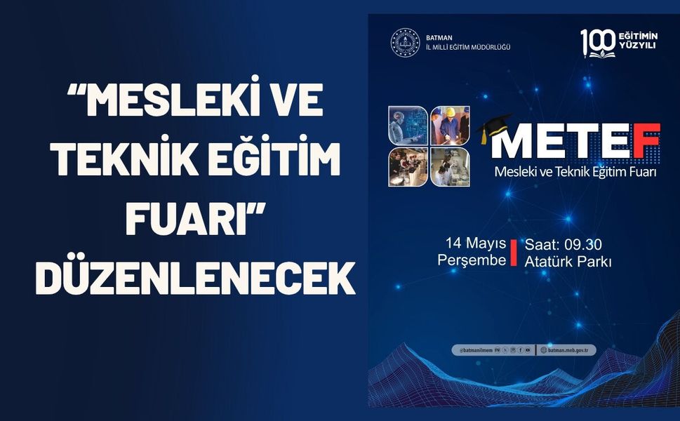 Batman’da “Mesleki ve Teknik Eğitim Fuarı” Düzenlenecek