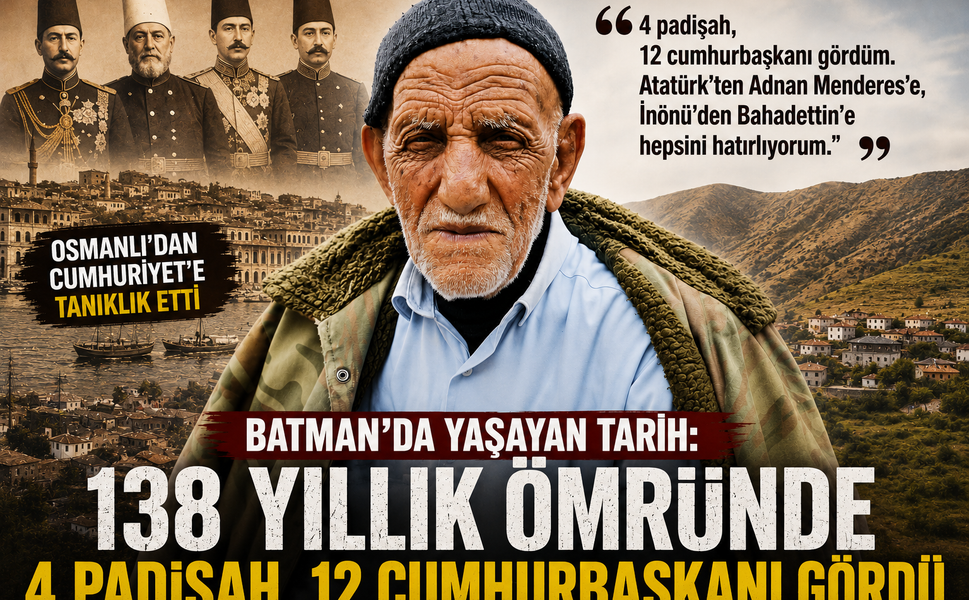 Batman’da Yaşayan Tarih: 138 Yıllık Ömründe 4 Padişah, 12 Cumhurbaşkanı Gördü