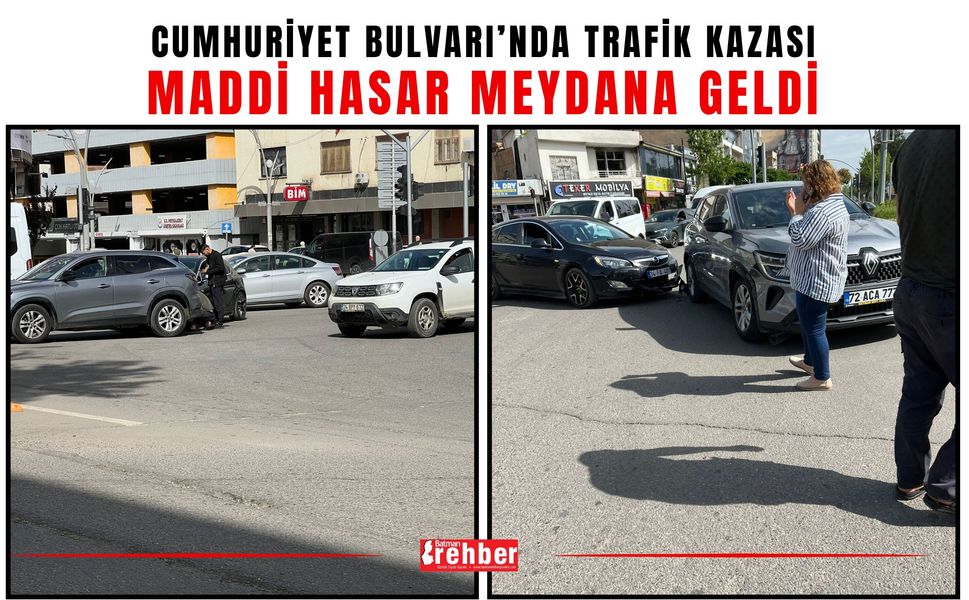 Cumhuriyet Bulvarı’nda Trafik Kazası: Maddi Hasar Meydana Geldi
