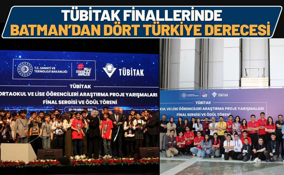 TÜBİTAK Finallerinde Batman’dan Dört Türkiye Derecesi
