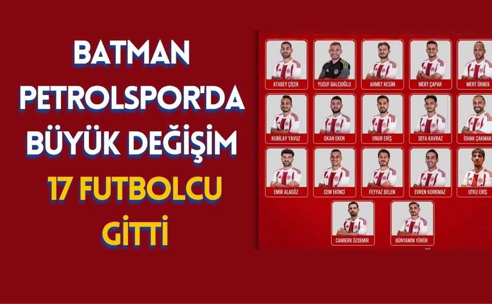 Batman Petrolspor’da Büyük Değişim! 17 Futbolcu Gitti