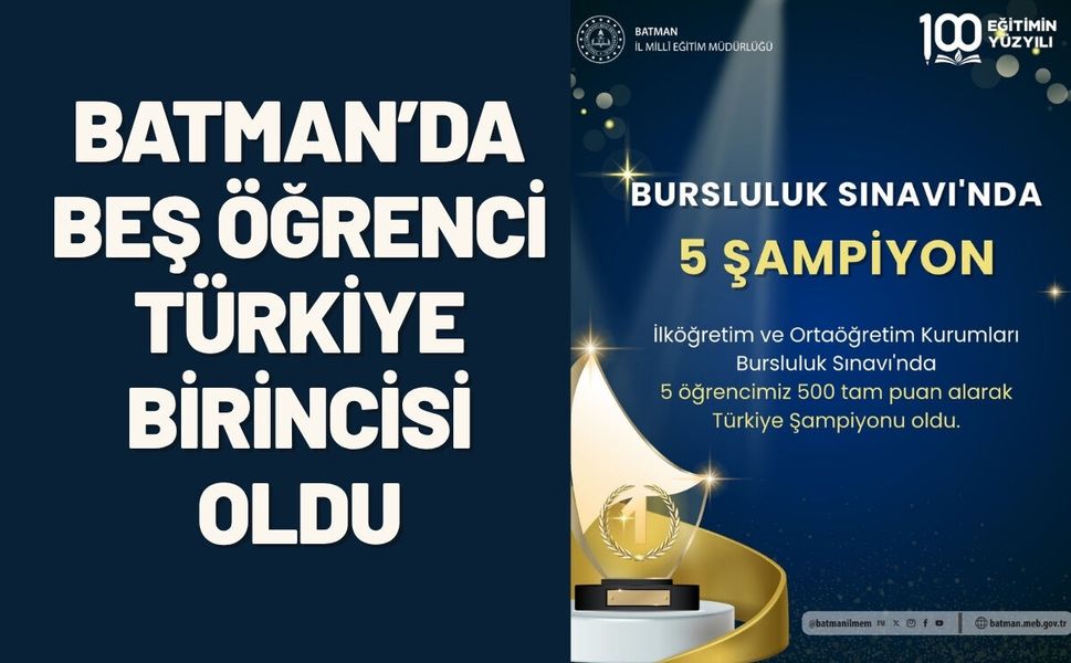 Batman’da Beş Öğrenci Türkiye Birincisi Oldu