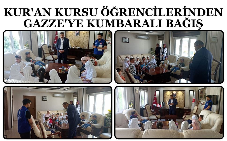 Kur'an Kursu Öğrencilerinden Gazze'ye Kumbaralı Bağış