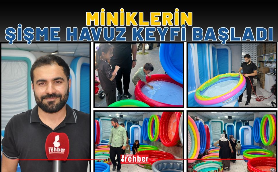 Miniklerin Şişme Havuz Keyfi Başladı