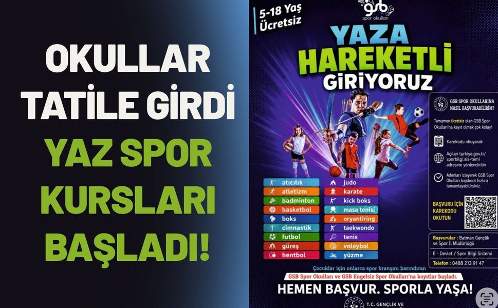 Okullar Tatile Girdi, Yaz Spor Kursları Başladı!