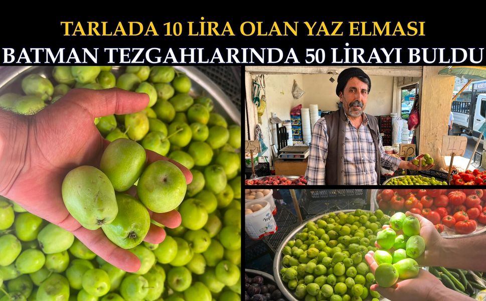 Tarlada 10 Lira Olan Yaz Elması Batman Tezgahlarında 50 Lirayı Buldu