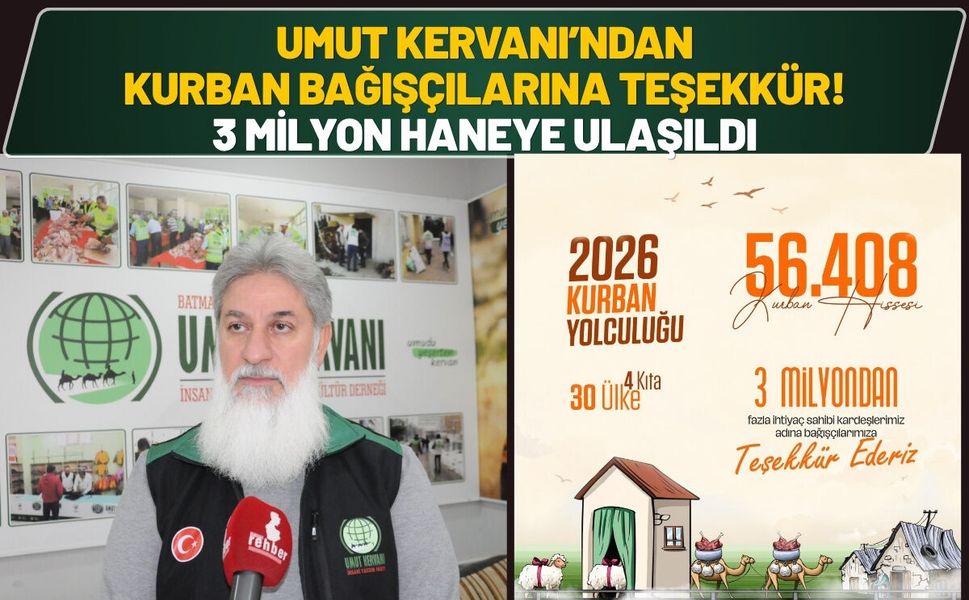Umut Kervanı’ndan Kurban Bağışçılarına Teşekkür! 3 Milyon Haneye Ulaşıldı