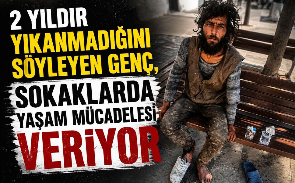İki Yıldır Yıkanmadığını Söyleyen Genç Sokaklarda Yaşam Mücadelesi Veriyor