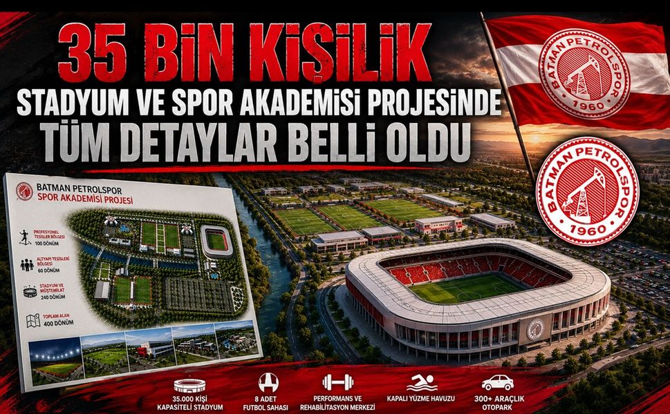 Batman 35 Bin Kişilik Stadyum ve Spor Akademisi Projesinde Tüm Detaylar Belli Oldu
