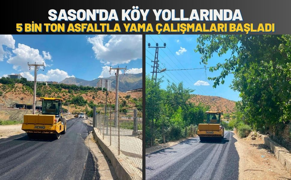 Sason'da Köy Yollarında Asfalt Yama Çalışmaları Başladı