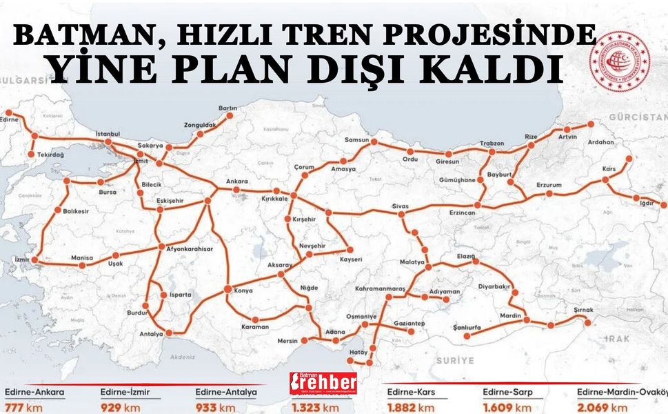 Batman, Hızlı Tren Projesinde Yine Plan Dışı Kaldı