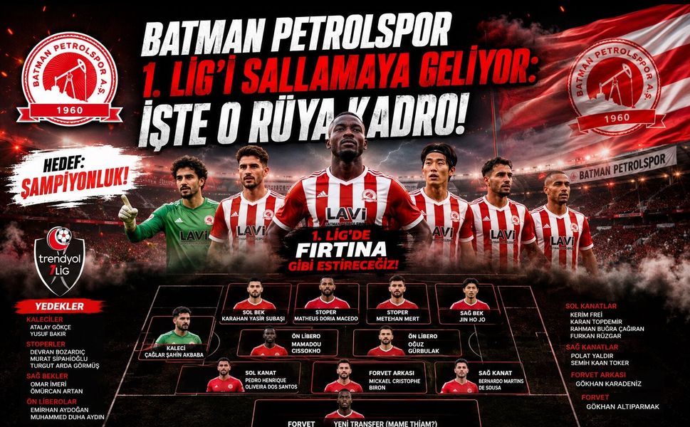 Batman Petrolspor 1. Lig’i Sallamaya Geliyor: İşte O Rüya Kadro!