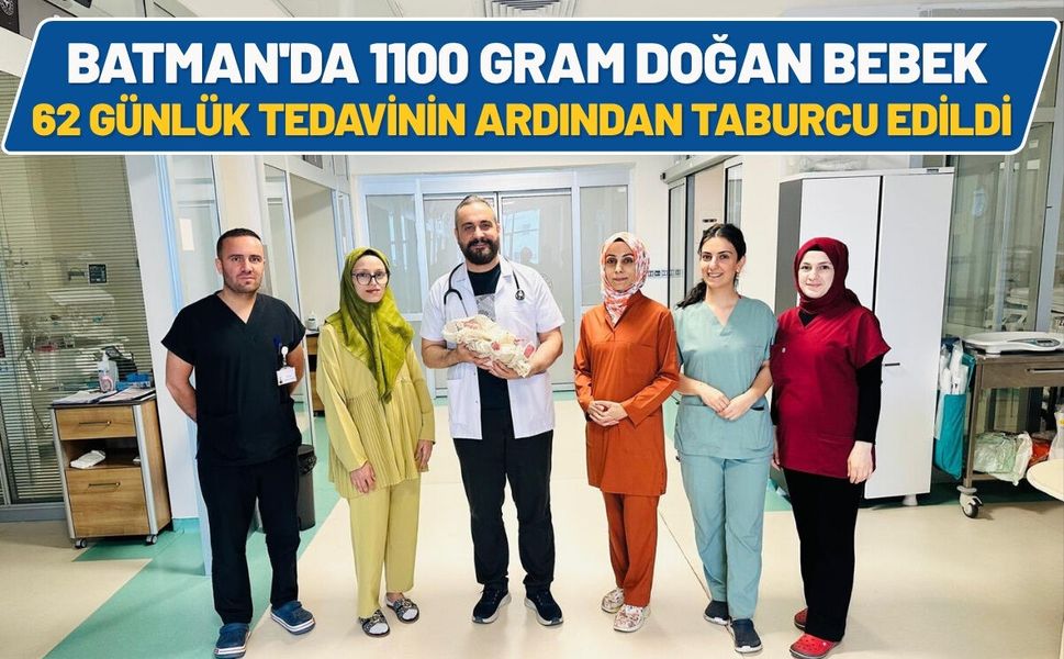 Batman'da 1100 Gram Doğan Bebek 62 Günlük Tedavinin Ardından Taburcu Edildi