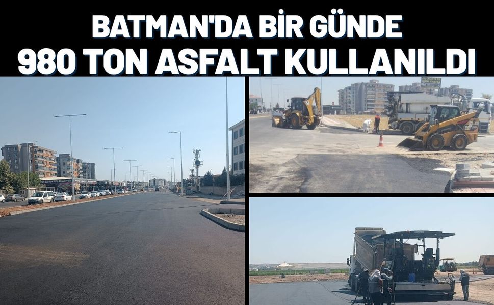 Batman'da Bir Günde 980 Ton Asfalt Kullanıldı