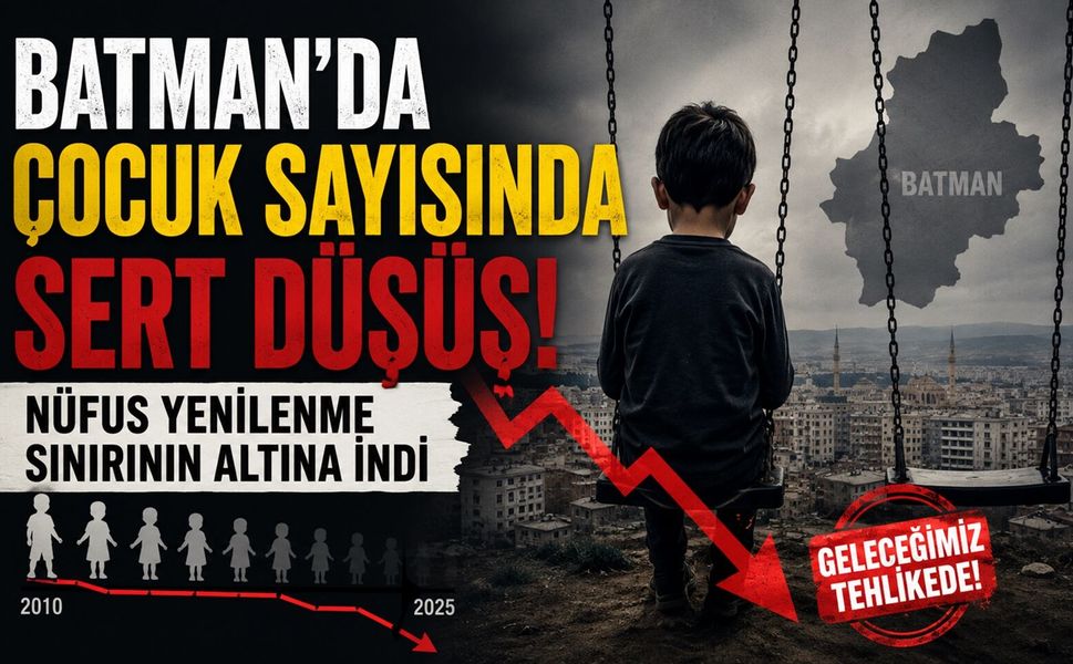 Batman’da Çocuk Sayısında Sert Düşüş! Nüfus Yenilenme Sınırının Altına İndi