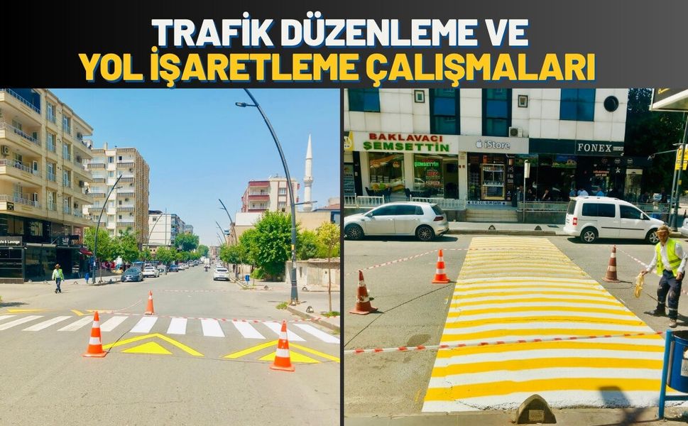 Batman'da Trafik Düzenleme ve Yol İşaretleme Çalışmaları