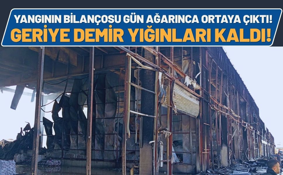 Batman'da Yangının Bilançosu Gün Ağarınca Ortaya Çıktı! Geriye Sadece Demir Yığınları Kaldı!