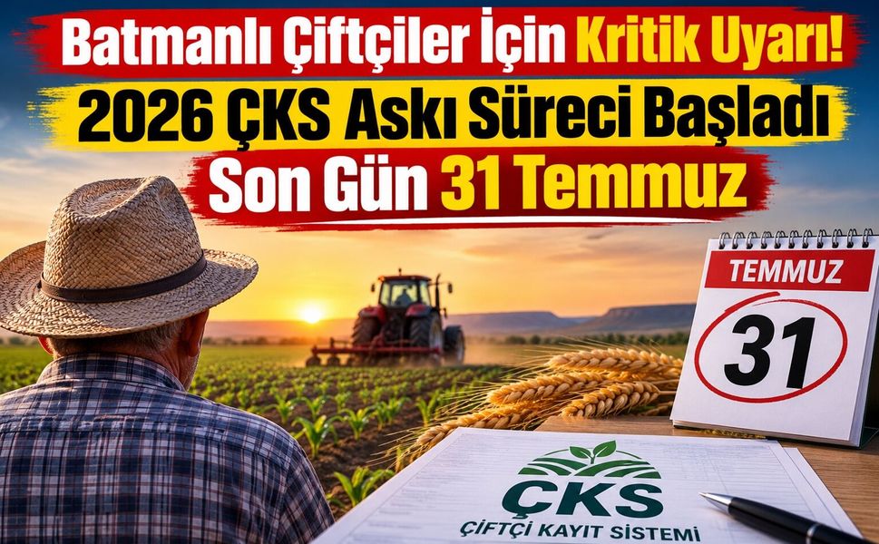 Batmanlı Çiftçiler İçin Kritik Uyarı! 2026 ÇKS Askı Süreci Başladı Son Gün 31 Temmuz