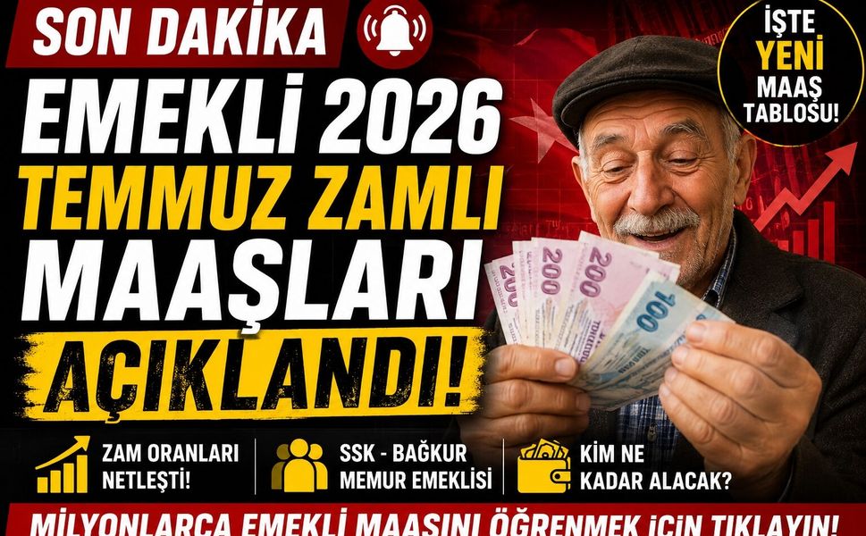 Son Dakika Emekli 2026 Temmuz Zamlı Maaşları Açıklandı