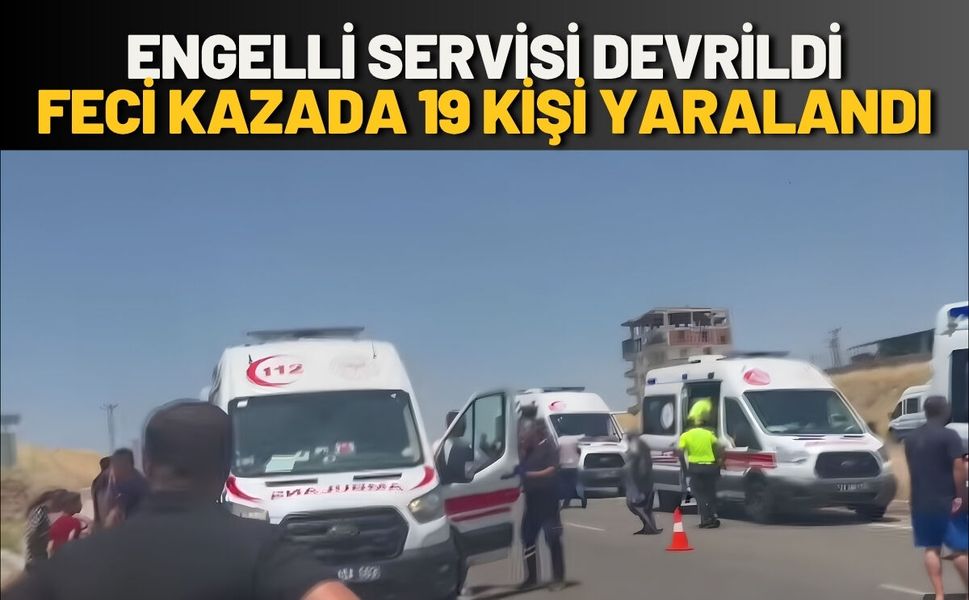 Engelli Servisi Devrildi: Feci Kazada 19 Kişi Yaralandı