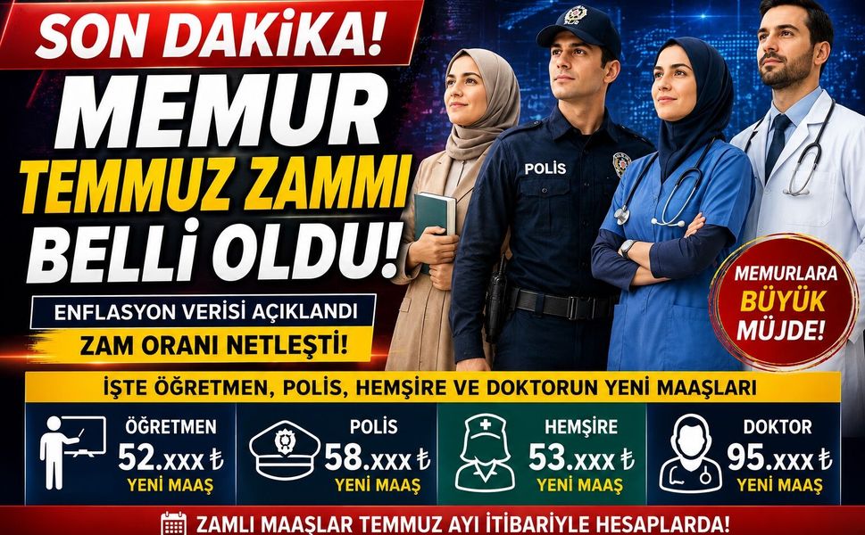 Son Dakika! Memur Temmuz Zammı Belli Oldu! İşte Öğretmen, Polis, Hemşire ve Doktorun Yeni Maaşları