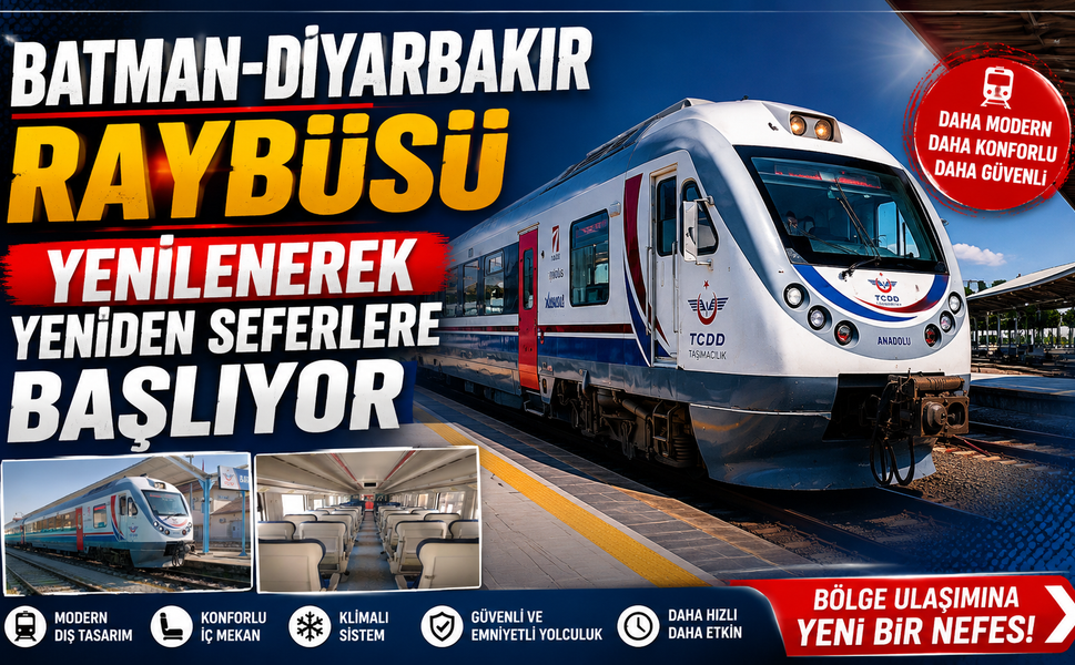 Batman-Diyarbakır RAYBÜS’ü Yenilenerek Yeniden Seferlere Başlıyor
