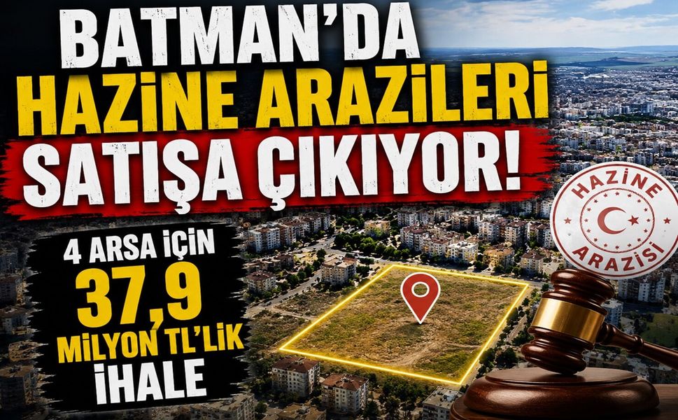 Batman’da Hazine Arazileri Satışa Çıkıyor! 4 Arsa İçin 37,9 Milyon TL’lik İhale