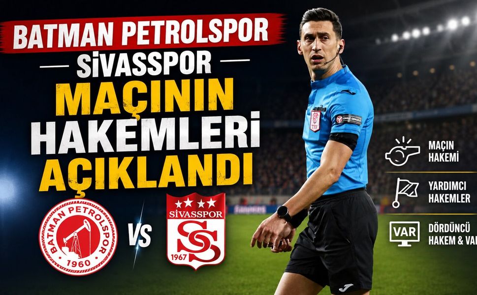 Batman Petrolspor - Sivasspor Maçının Hakemleri Açıklandı